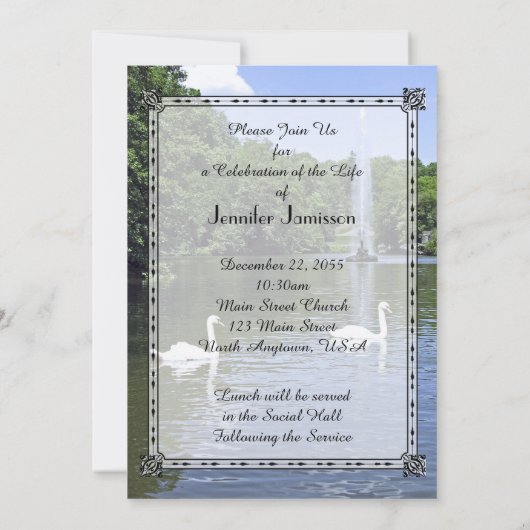 Viering van de uitnodiging tot het leven, de zwane (Achterkant)