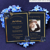 Viering van de uitnodiging van de begrafenis blauw