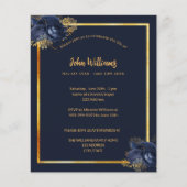 Viering van de uitnodiging van de begrafenis blauw (Voorkant)