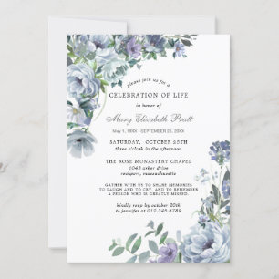 Viering van de uitnodiging van Life Blue Floral