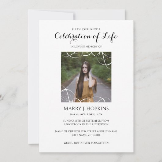 Viering van de uitnodiging voor een leven met foto (Voorkant)