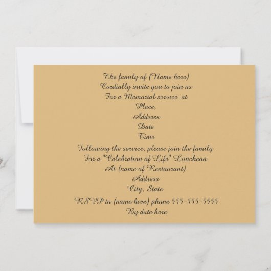 Viering van de uitnodiging voor het leven Ocean Su (Achterkant)