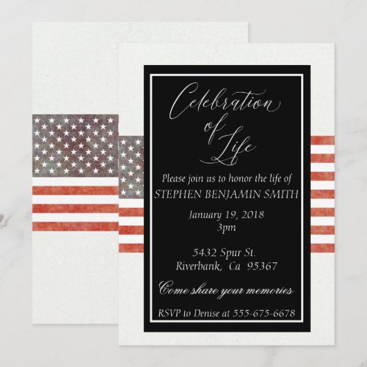 Viering van de Veteranenvlag van de levensdenkdien Kaart (Voorkant / Achterkant)