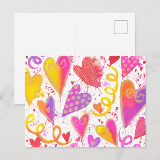 Viering van de Waterverf van de liefde Briefkaart (Voorkant / Achterkant)