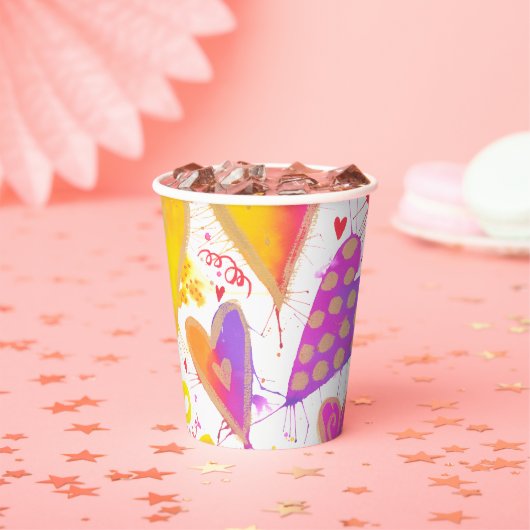 Viering van de Waterverf van de liefde Papieren Bekers (Insitu)