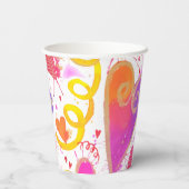 Viering van de Waterverf van de liefde Papieren Bekers (Achterkant)