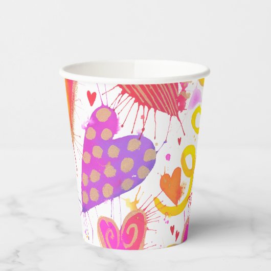 Viering van de Waterverf van de liefde Papieren Bekers (Links)