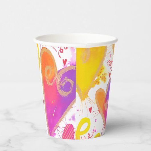 Viering van de Waterverf van de liefde Papieren Bekers (Rechts)
