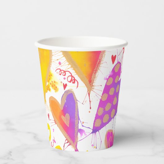 Viering van de Waterverf van de liefde Papieren Bekers (Voorkant)