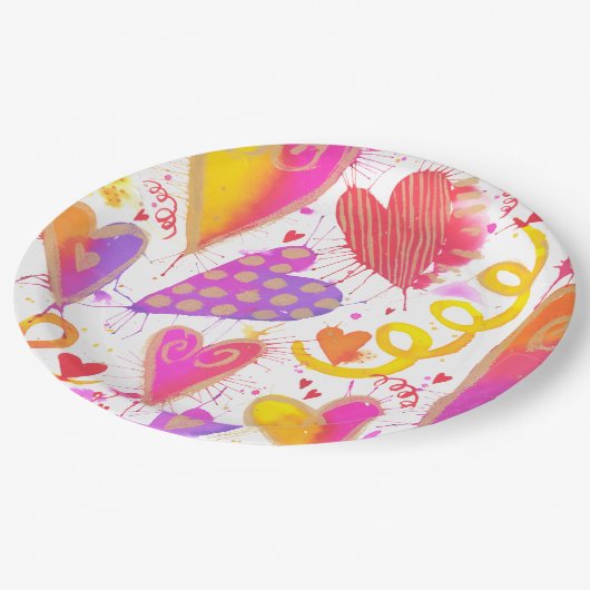 Viering van de Waterverf van de liefde Papieren Bordje (Gekanteld)