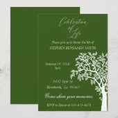 Viering van de White Tree van Life Memorial Servic Kaart (Voorkant / Achterkant)