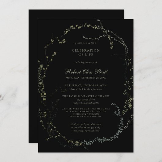 Viering van een begrafenistechniek van het leven - kaart (Voorkant / Achterkant)