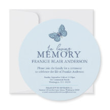 Viering van een leven blauwe vlinderfotobegrafenis