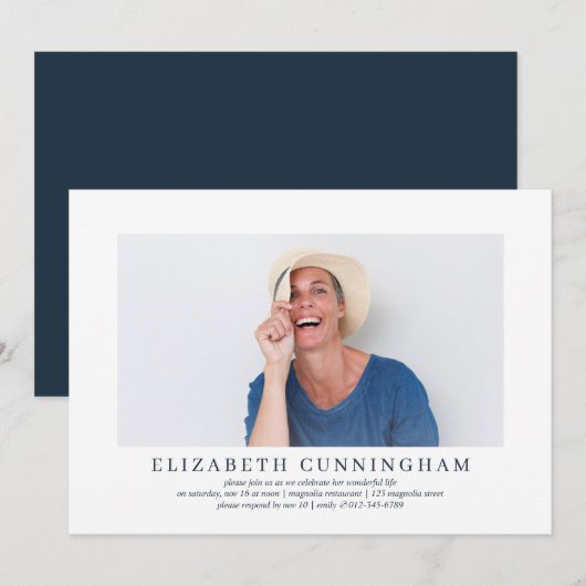 Viering van een moderne, eenvoudige elegante foto kaart (Voorkant / Achterkant)