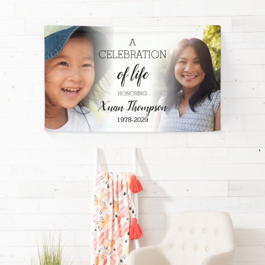 Viering van een persoonlijke foto van het leven spandoek (Insitu)