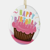 viering van gelukkige verjaardag keramisch ornament (Rechts)