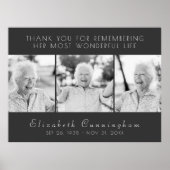 Viering van haar leven modern eenvoudig drie foto' poster (Voorkant)