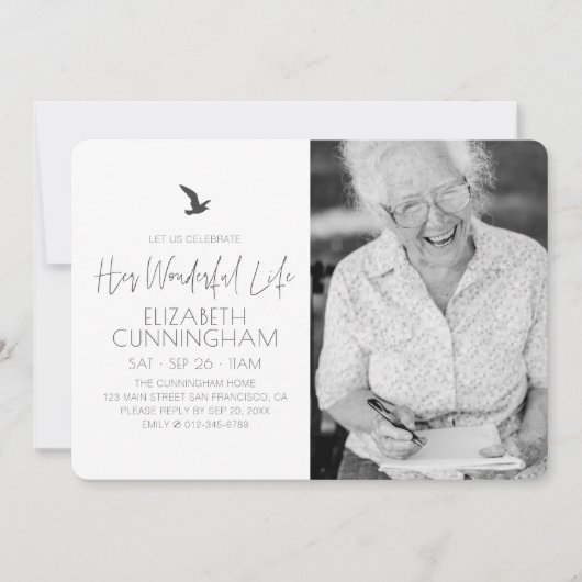 Viering van haar levensmonument Moderne foto Kaart (Voorkant)