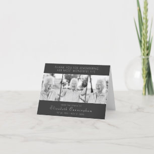 Viering van haar moderne, eenvoudige drie foto's bedankkaart