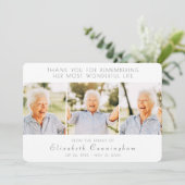 Viering van haar moderne, eenvoudige drie foto's bedankkaart (Staand voorkant)