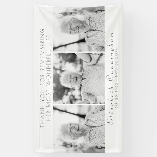 Viering van haar moderne, eenvoudige drie foto's spandoek (Verticaal)