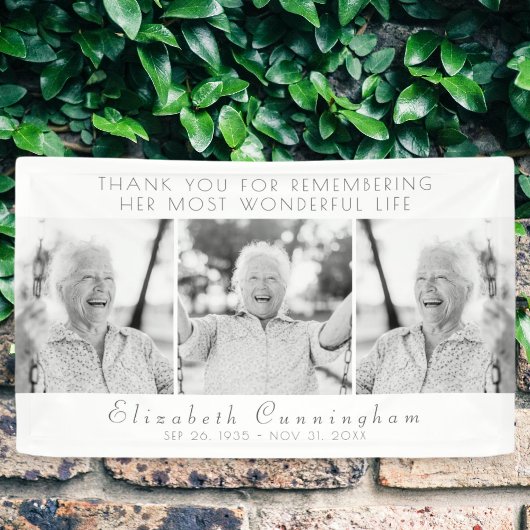 Viering van haar moderne, eenvoudige drie foto's spandoek