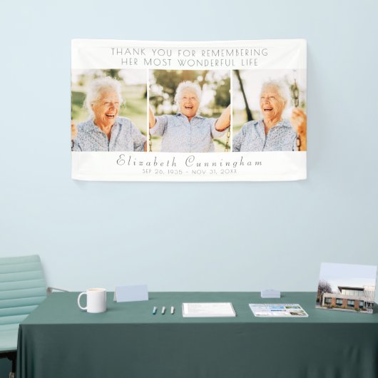 Viering van haar moderne, eenvoudige drie foto's spandoek (Beurs)