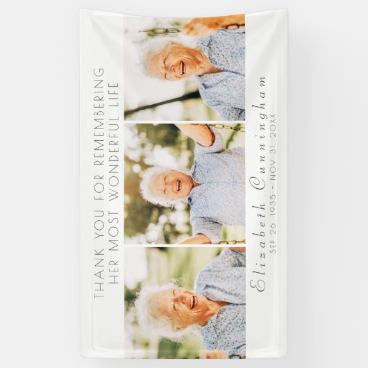 Viering van haar moderne, eenvoudige drie foto's spandoek (Verticaal)