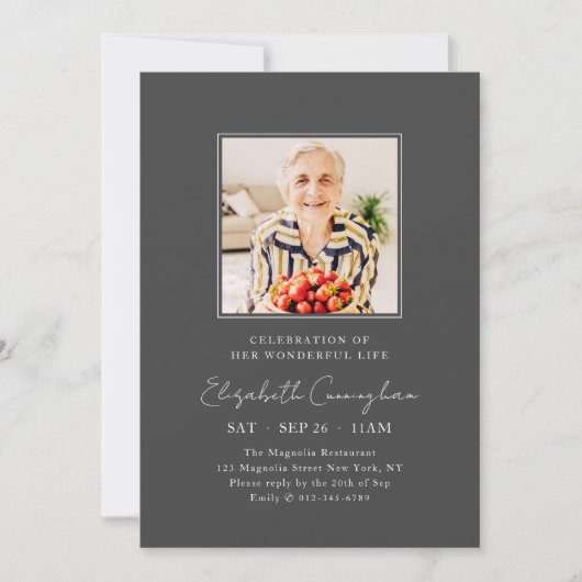 Viering van haar prachtige leven Modern Memorial Kaart (Voorkant)