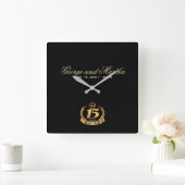 Viering van het 15e Jubileum. Personaliseerbaar. Vierkante Klok (Huis)