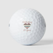 Viering van het 25e Jubileum van de bruiloft Golfballen (Voorkant)