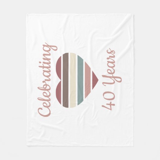 Viering van het 40e Jubileum voor bruiloft Fleece Deken (Voorkant)