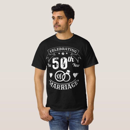 Viering van het 50e jaar van het huwelijk t-shirt (Voorkant volledig)
