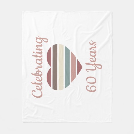 Viering van het 60ste Jubileum voor bruiloft Fleece Deken (Voorkant)