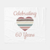 Viering van het 60ste Jubileum voor bruiloft Fleece Deken (Voorkant (Horizontaal))