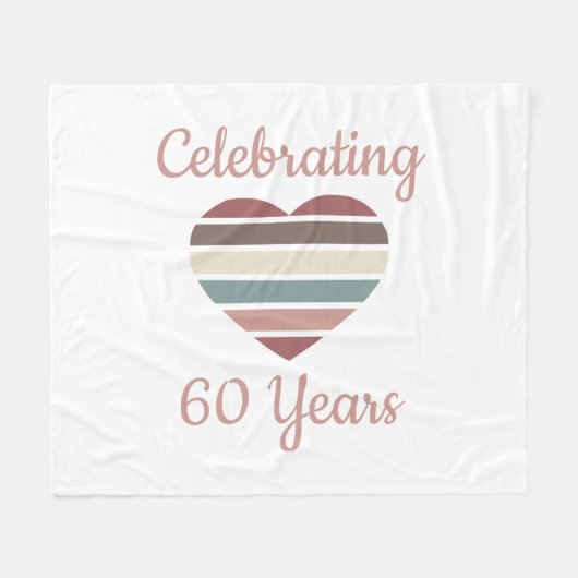 Viering van het 60ste Jubileum voor bruiloft Fleece Deken (Voorkant (Horizontaal))