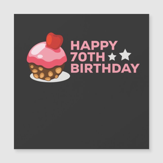 viering van het 70e verjaardagsontwerp met cake (Voorkant)