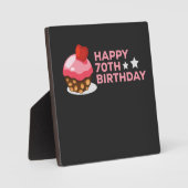viering van het 70e verjaardagsontwerp met cake fotoplaat (Voorkant)