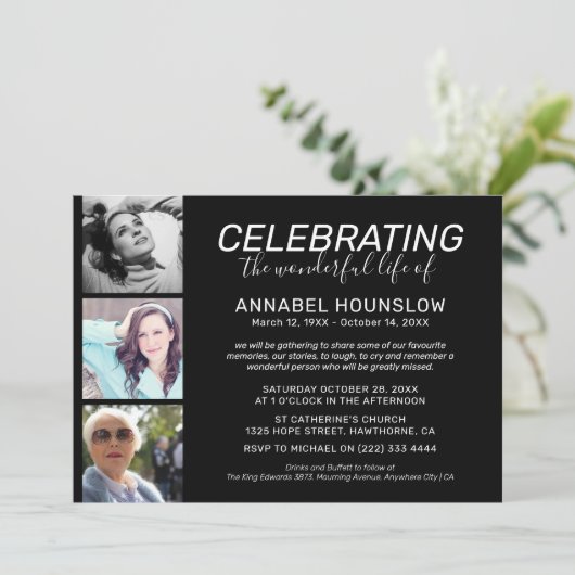 Viering van het begrafenis van de begrafenis van d kaart (Staand voorkant)