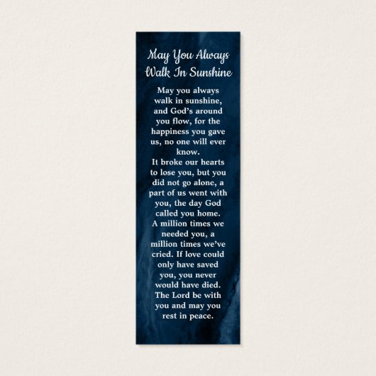 Viering van het Bladwijzer Blue van de levensherde Mini Visitekaartjes (Achterkant)