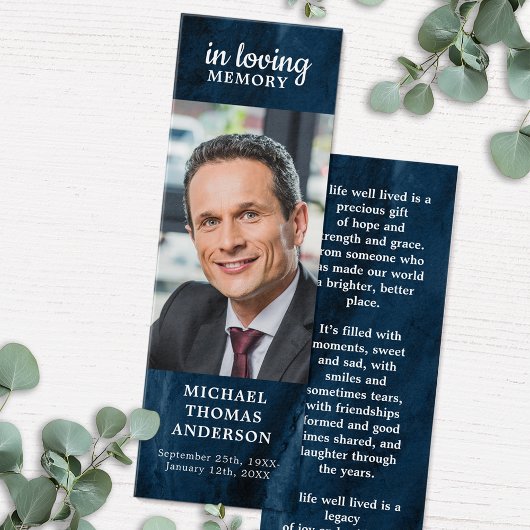 Viering van het Bladwijzer van het blauw marmerged Mini Visitekaartjes