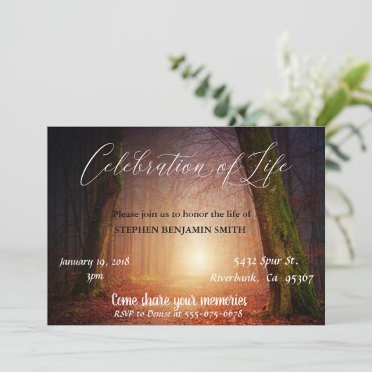 Viering van het bos van de zonneschijnbomen voor d kaart (Staand voorkant)