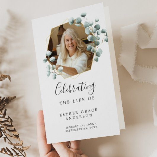 Viering van het Funeral Folded Programme van Life Flyer