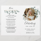 Viering van het Funeral Folded Programme van Life Flyer (Voorkant)