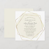 Viering van het Funeral Gold Geometric Lijst Kaart (Voorkant / Achterkant)