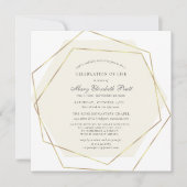 Viering van het Funeral Gold Geometric Lijst Kaart (Voorkant)