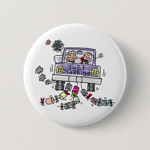 Viering van het Huwelijk de Gehuwde enkel van de Ronde Button 5,7 Cm