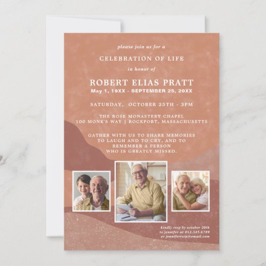 Viering van het landschap van Life Terracotta Boho Kaart (Voorkant)