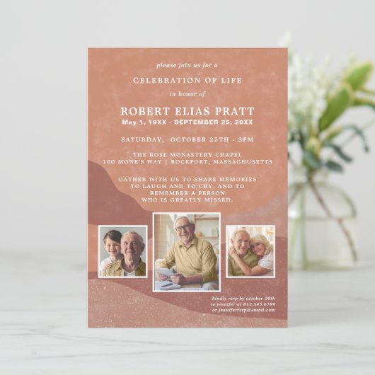 Viering van het landschap van Life Terracotta Boho Kaart (Staand voorkant)