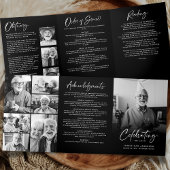 Viering van het leven 10-foto Zwart-wit begrafenis Drieluik Programma